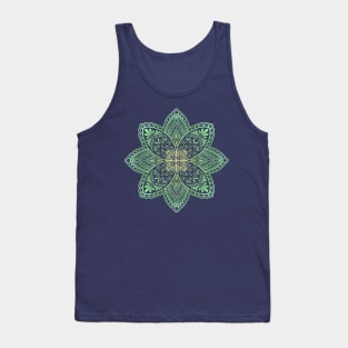 Playful Mandala in Green Tank Top